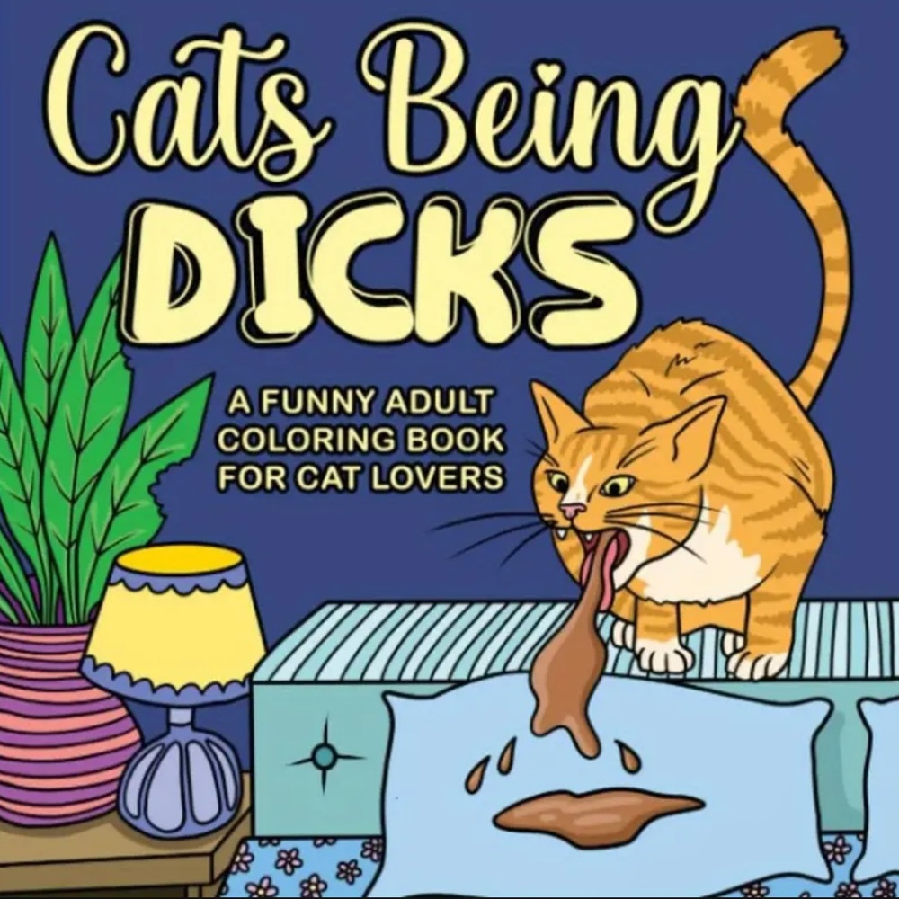 Funny Adult Cat Coloring Book